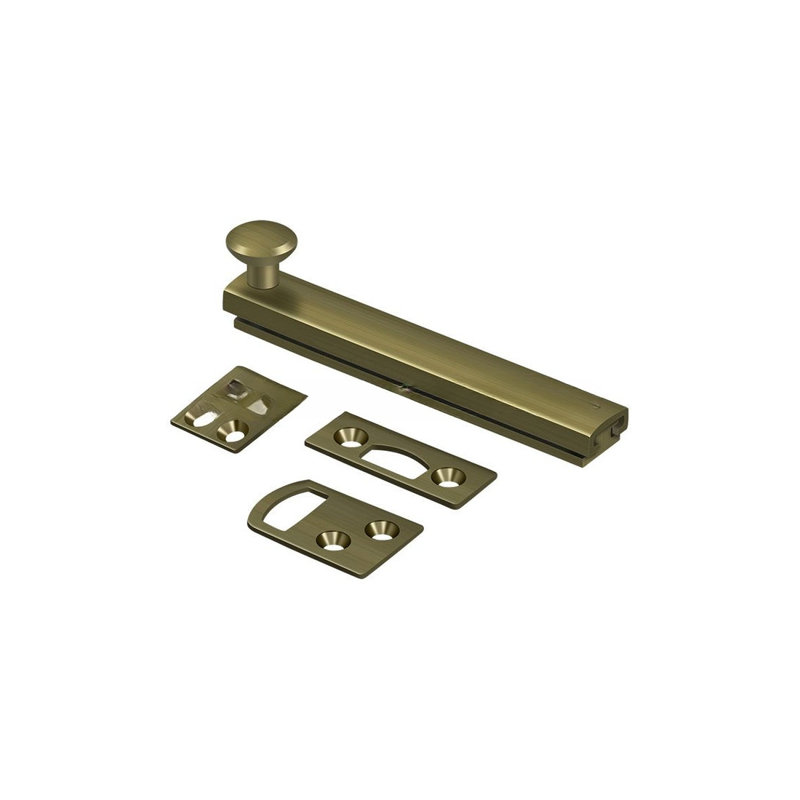 Deltana 4SBCS15 4" Surface Bolt, Concealed Screw, HD in Brushed Nickel, Brushed Nickel