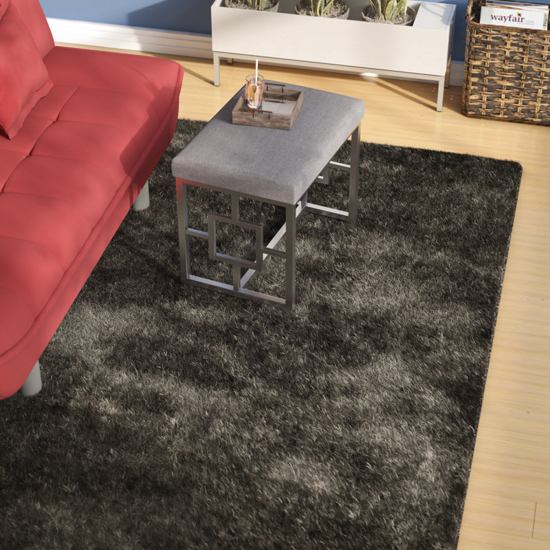 Delane Tufted Black Area Rug, Rectangle 8' x 10'