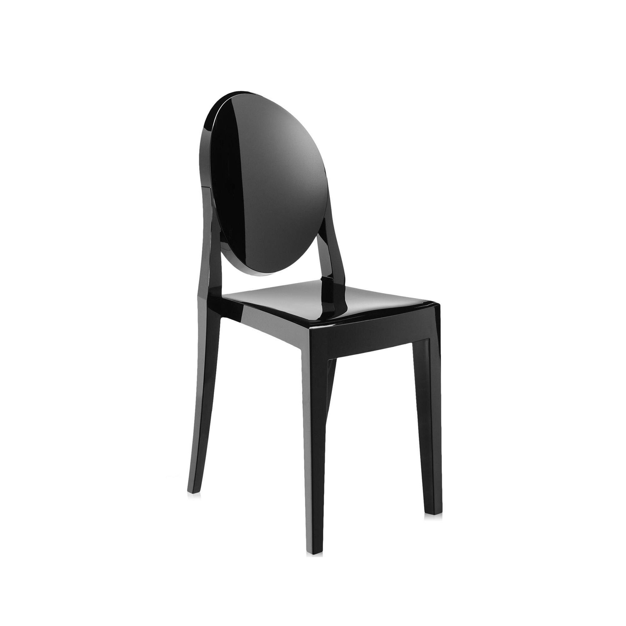 Victoria Ghost Chair, Glossy Black