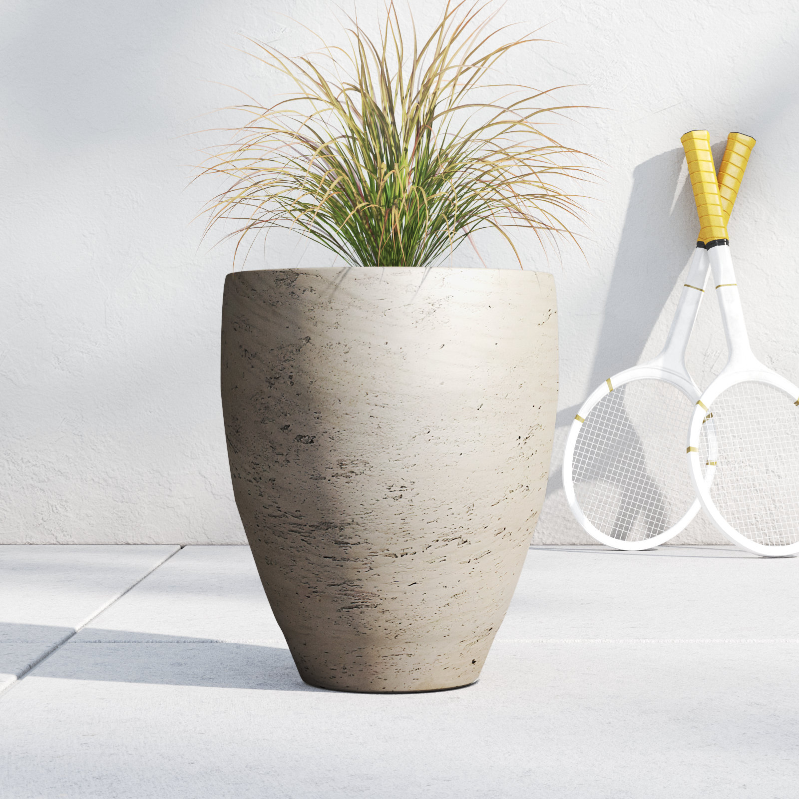 Daril 14" Pot Planter, 12.75" H x 10.5" W x 10.5" D