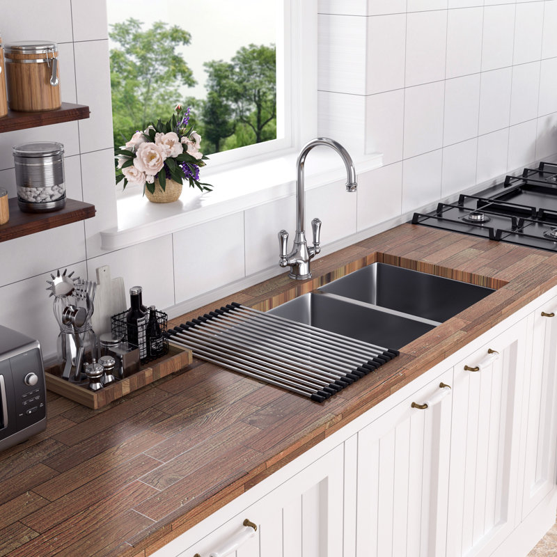 33'' L Double Bowl Stainless Steel Kitchen Sink
