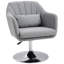 HOMCOM Swivel Accent Chair Linen Fabric Tub Vanity Chair-2005773939