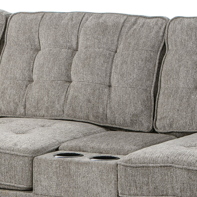 Canapé modulaire en U pour salon, Gris rembourré