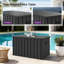 PURPLE LEAF Outdoor Deck Box 160 Gallon Waterproof Lockable Storage Box Container with Lid Deck Organization for Patio Cushions Side Table Pool Accessories Garden Tools, Grey-130634898