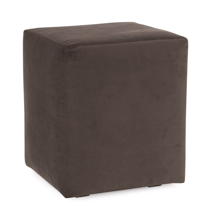 Azemar Upholstered Ottoman, Bella Chocolate Performance Velvet