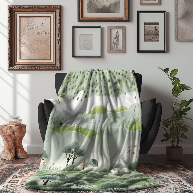 Couverture verte 1 pièce, L 60 po x l 50 po