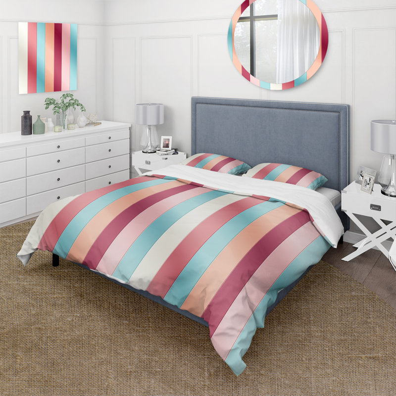 Ensemble de housse de couette en microfibre blanc / rose Vibrant, Housse de couette pour très grand lit et 2 très