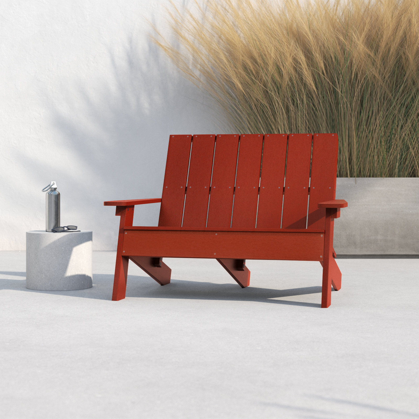 Byrnes 54" Patio Loveseat, Rustic Red
