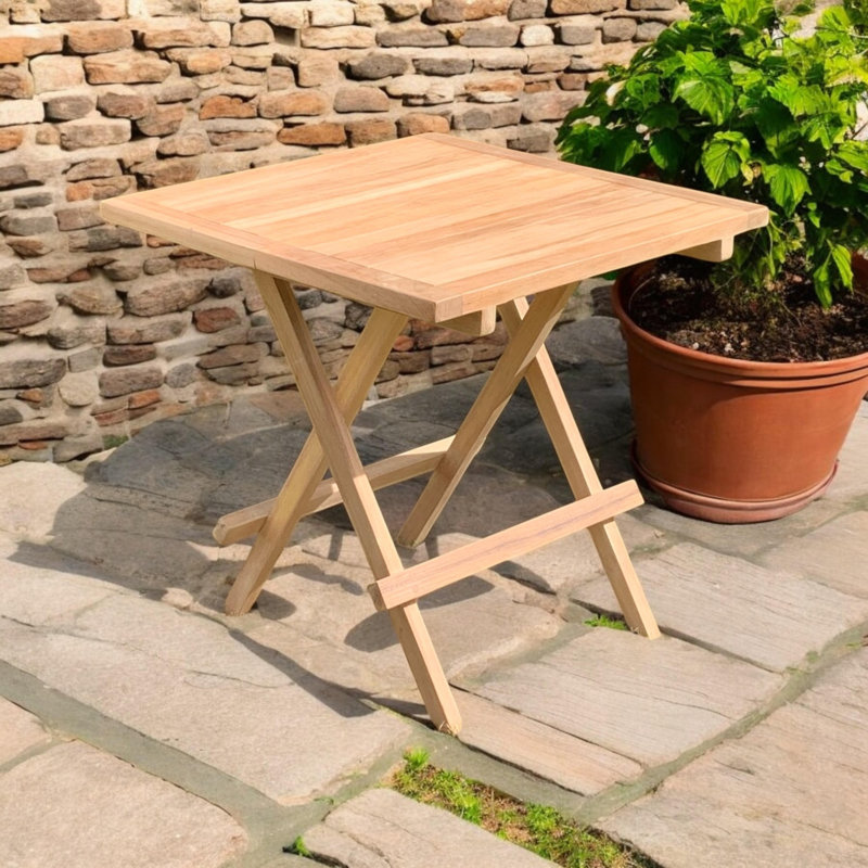 Judkins Square Teak Folding Outdoor Side Table , 45cm cm W 45cm cm D