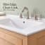 Lavabo rectangulaire double lavabo en céramique blanche de 122 cm (48 po) de largeur pour deux personnes, sans robinetterie.