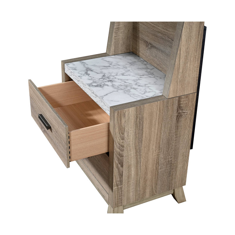 Table de chevet contemporaine rustique 1pc