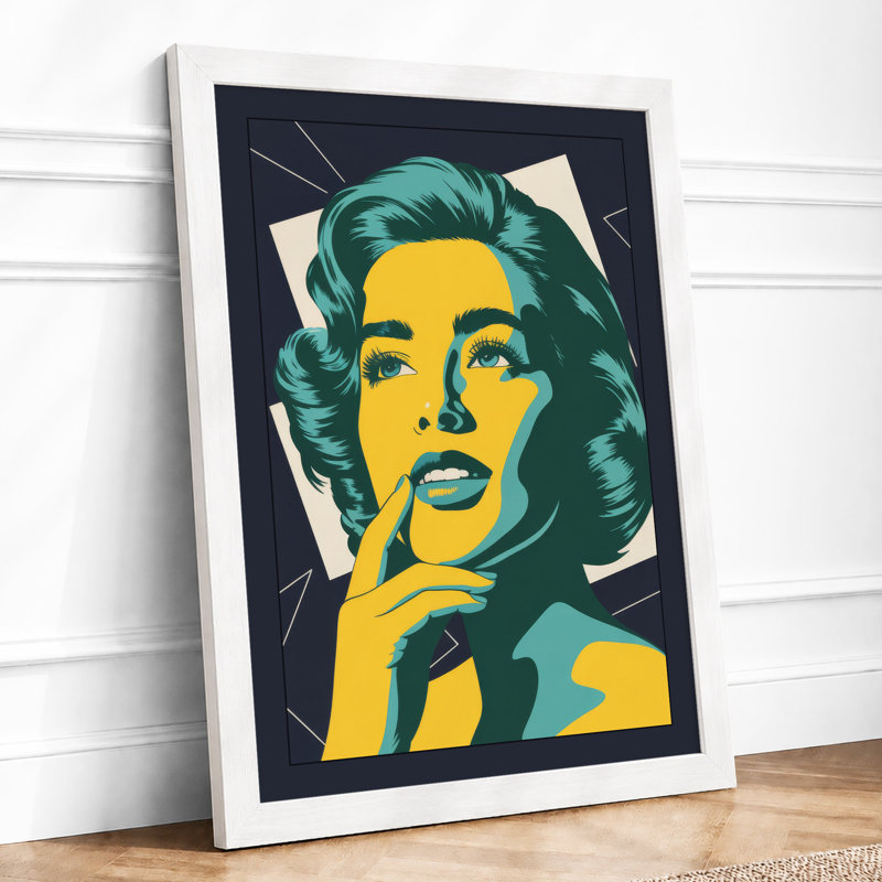 Portrait Pop Art - Framed Print, A2 - 59.4 x 42.0 cm, White