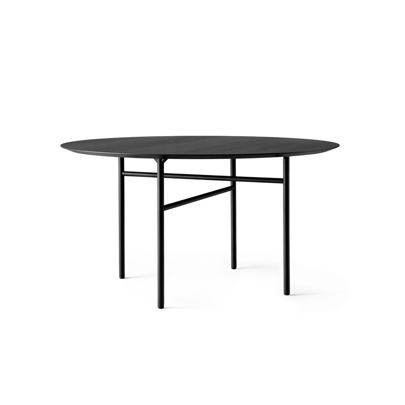 Snaregade Round Dining Table, 54" W x 54.3" L, Black Oak
