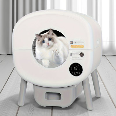 Automatic Smart Cat Litter Box (Model B) – Large Capacity Self-Cleaning Litter Box With Infrared/Gravity/Ambient Light Functions, App Control & Dual Working Modes For Cats 3-21 Lbs