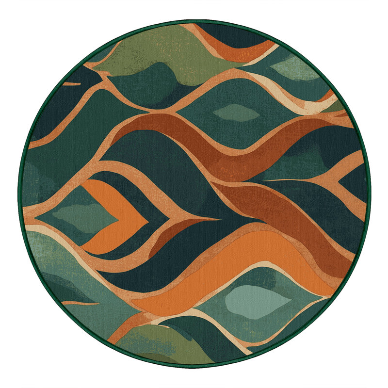 Forest Prime Mosaic Rug, Round 6'