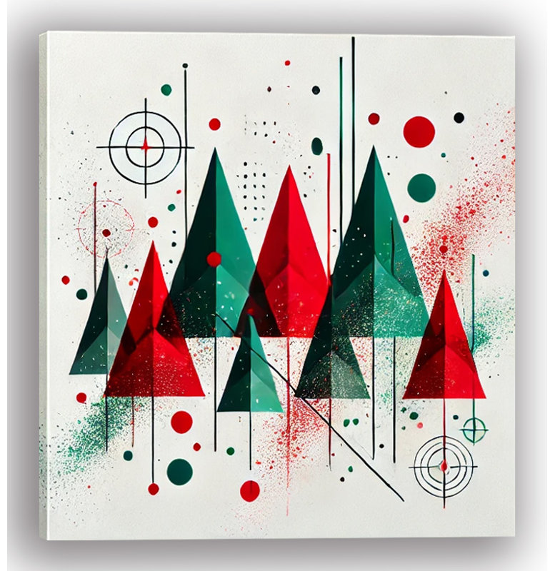 Art moderne sur toile forêt festive, H 30 po x l 30 po x P 1,5 po