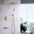10Inch Shower Head System, Wall Mounted, Ceramic Disc, Balanced, Brushed Gold Embrace 10" Mounted Head, Rainfall, System