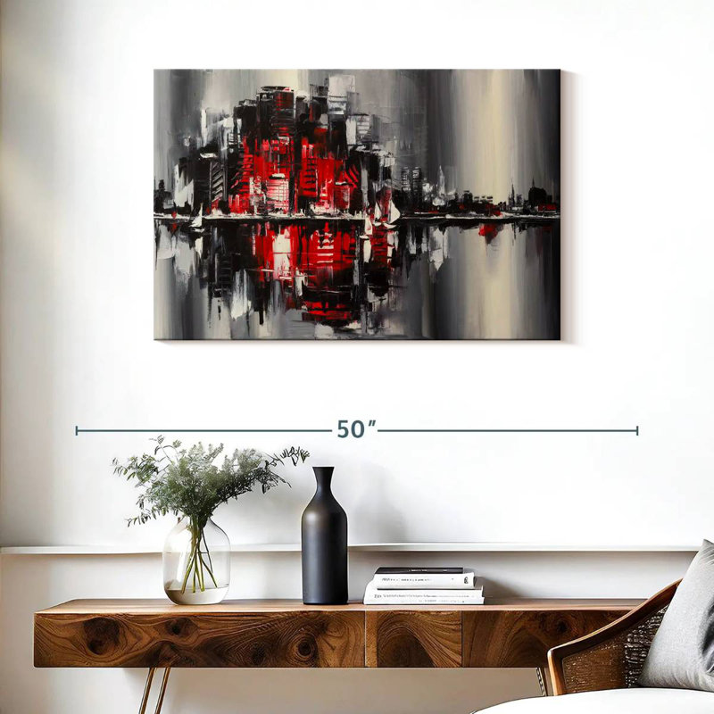 Sireci Abstract Cityscape, 24" H x 36" W