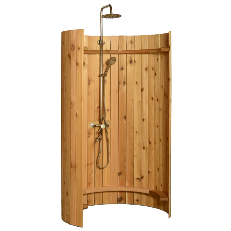 Douche d'extérieur Ellipse en cèdre rustique