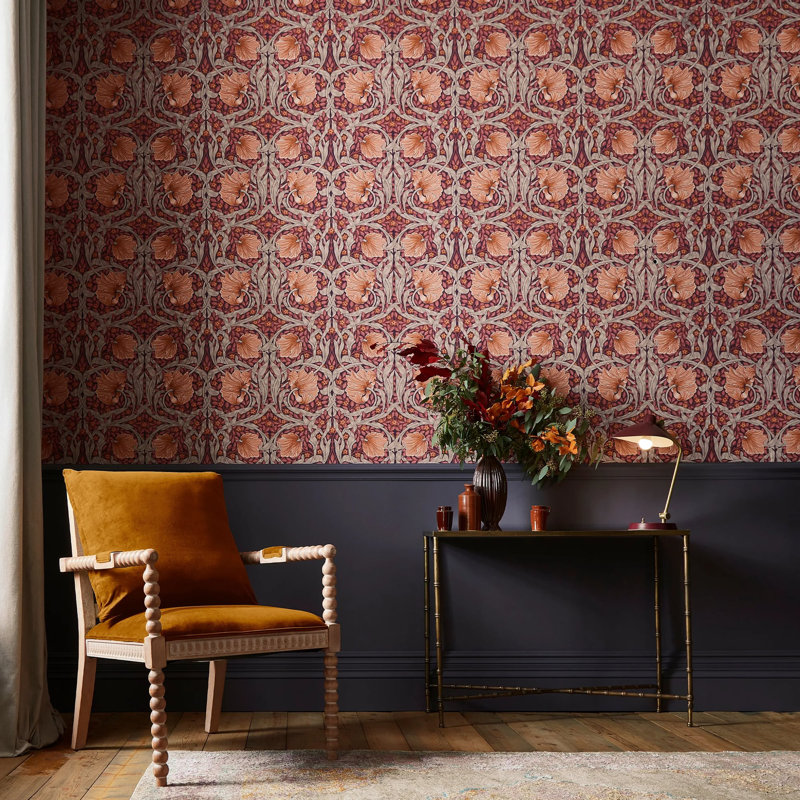 William Morris At Home Pimpernel Floral Wallpaper, Red