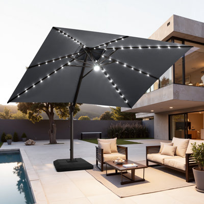Parasol suspendu en forme de patio 10 pi x 13 pi, base incluse