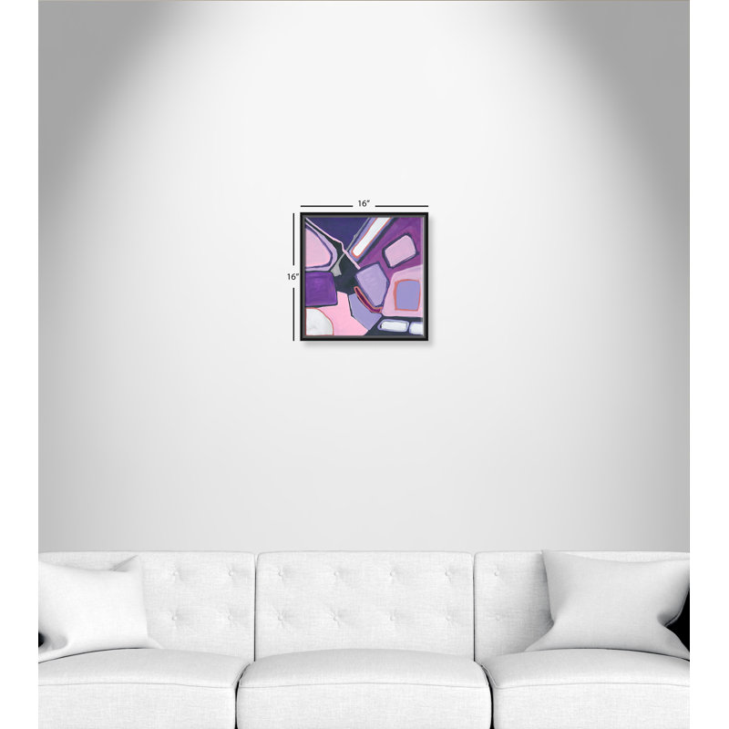 Abstract Inlay Abstractinlay - Cadre flottant, reproduction d'art sur toile, H 16 po x l 16 po x P 2 po, Cadre noir