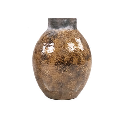 Vase texturé vieilli