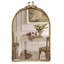 Miroir mural antique en métal arqué avec sculpture de cygne double