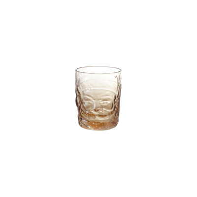 Tête de père Noël en verre ambré avec détails plaqués or