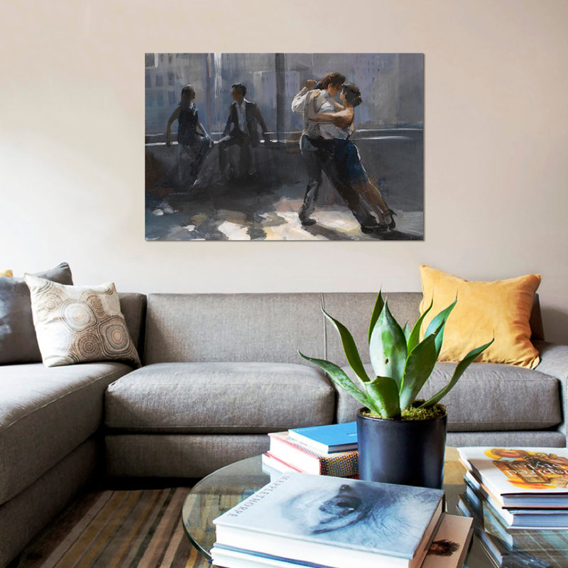 «Tango Argentino V», reproduction sur toile, H 12 po x l 18 po x P 1,5 po, Pas de tapis, Toile tendue