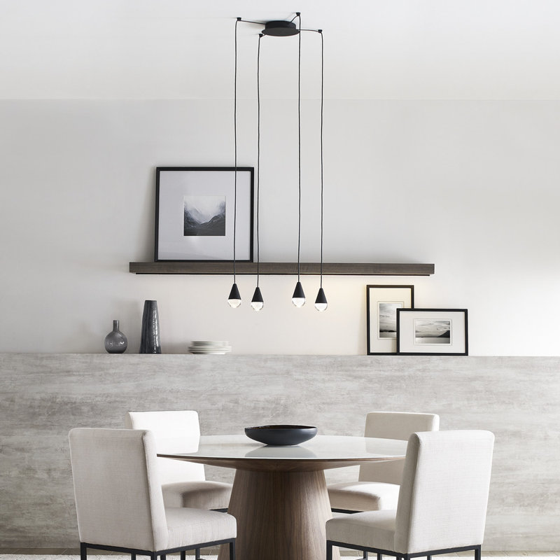 Gable 4 - Light LED Pendant, Nightshade Black