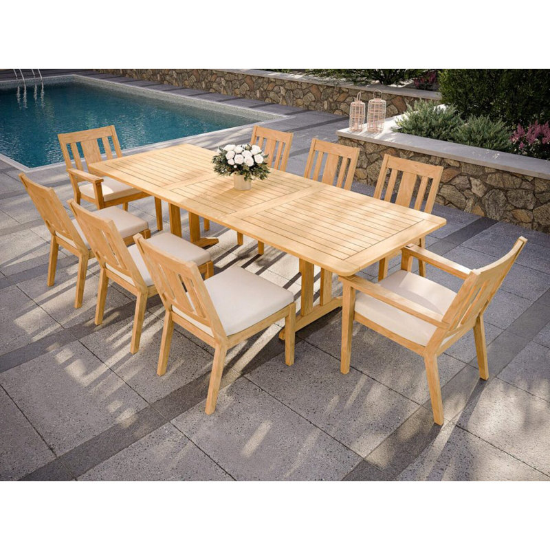 Savannah Outdoor Teak Dining Side Chair, Premier Fog