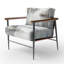 Chaise avec accoudoirs décorative grise et beige style scandinave moderne - Silence-530277453