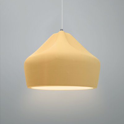 Radiance - luminaire suspendu 1 lumière Crease - jaune estompé - nickel brossé - l 9 po x H 7 po - DEL dédiée - cordon blanc