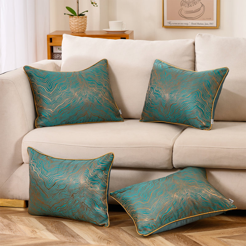 Jeté abstrait, Housse de coussin seulement - sans insert, Vert