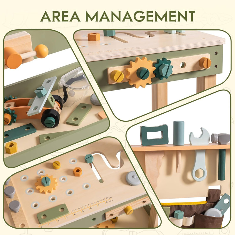 Carpenter Workbench with Tools Toy Organizer
