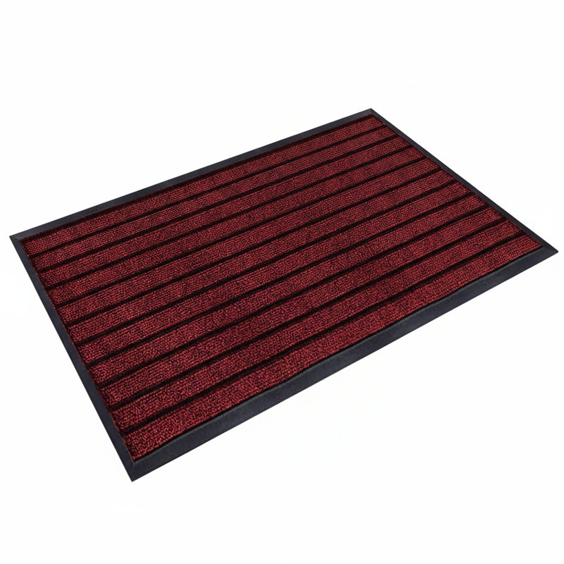 Heavy Duty PVC Rubber Door Mat – Non-Slip Indoor/Outdoor Entrance, Hallway & Kitchen Floor Mat , Burgundy, 40cm W x 60cm L