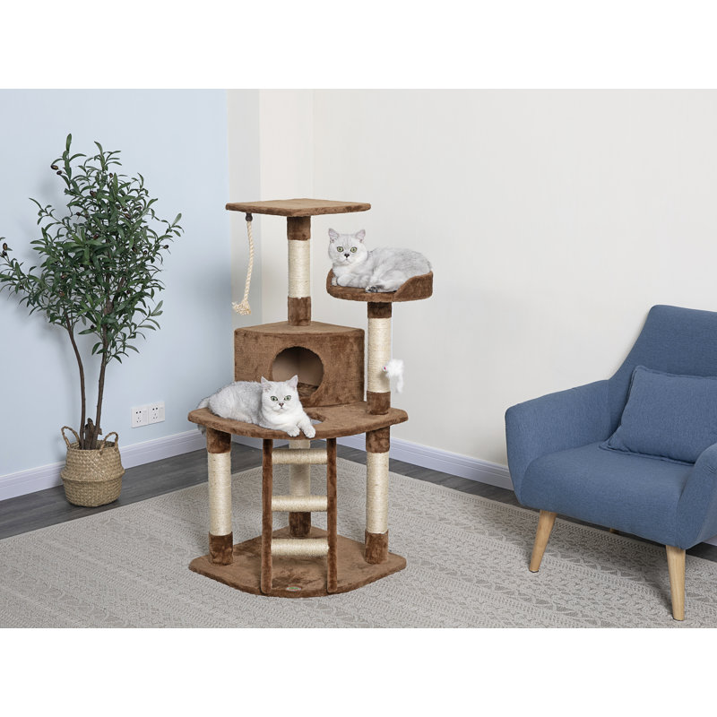 47'' H Cat Tree, Brown