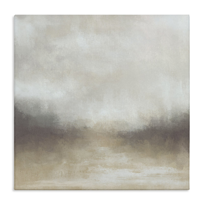 «Foggy Beige Landscape» par J: L Design, H 36 po x l 36 po