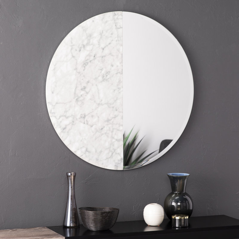 Ashe Flat Wall Mirror, White