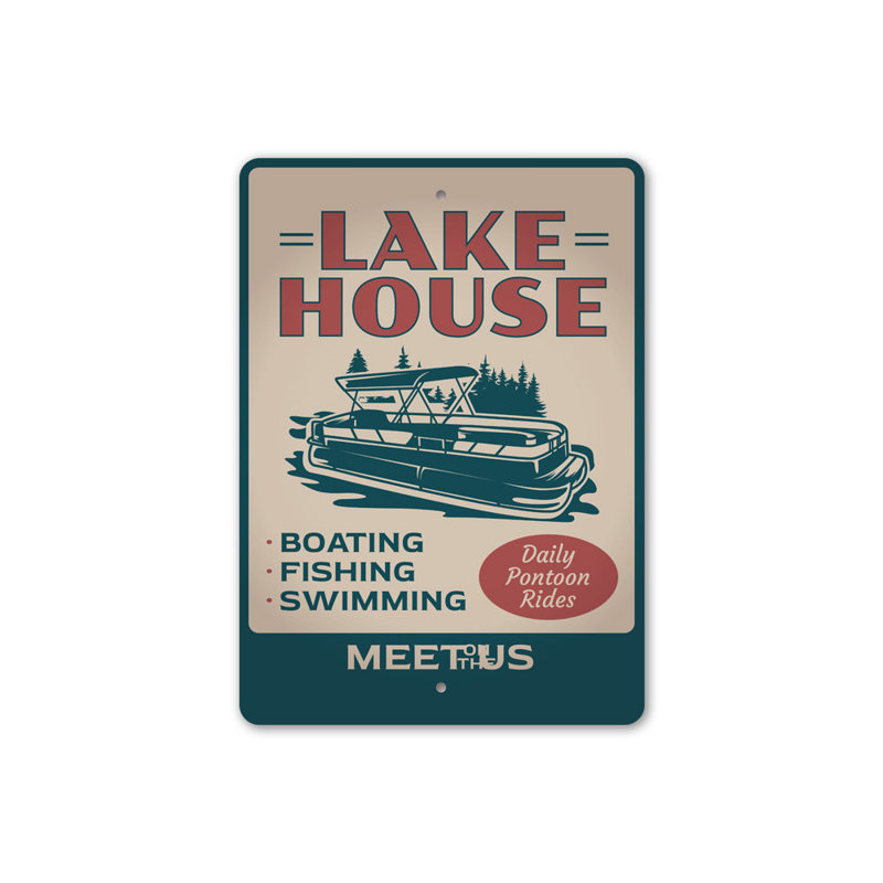 Plaque en aluminium Lake House, H 14 po x l 10 po x P 0,04 po