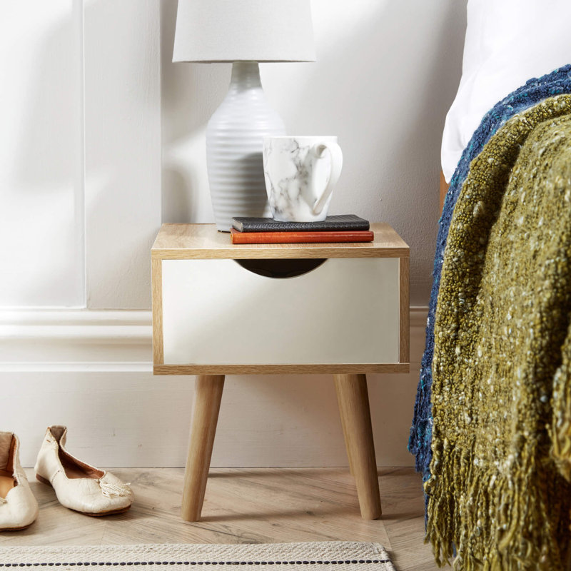 Kennedy 1 Drawer Bedside Storage Table, Oak