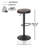 Swivel Wood Seat Bar Stools Adjustable-Height Backless Counter Stool With Metal Frame-1092168744