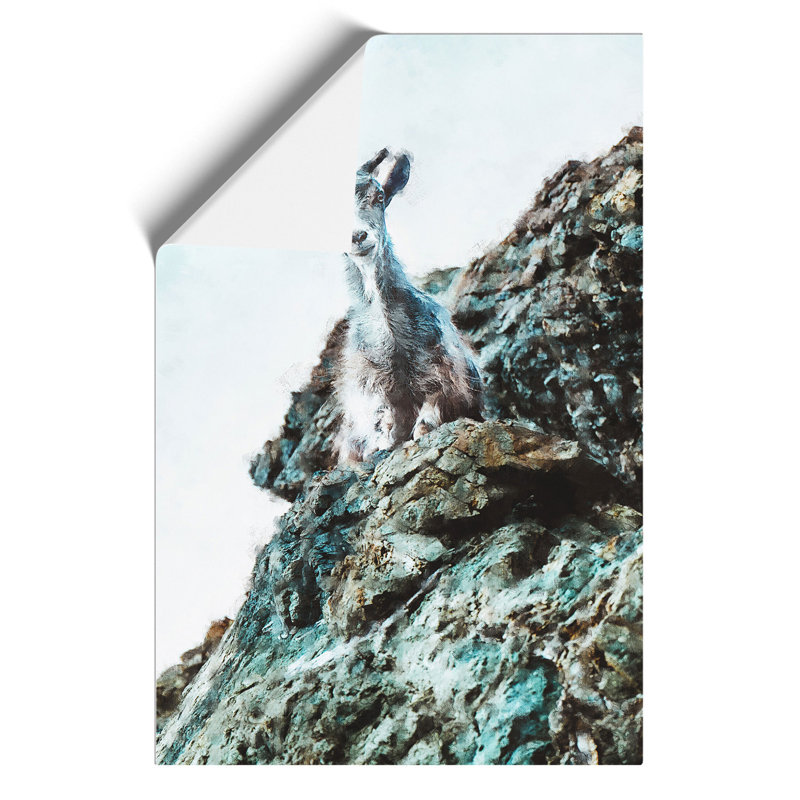 Mountain Goat Painting - Frameless Print, 59cm H x 42cm W x 0.1cm D