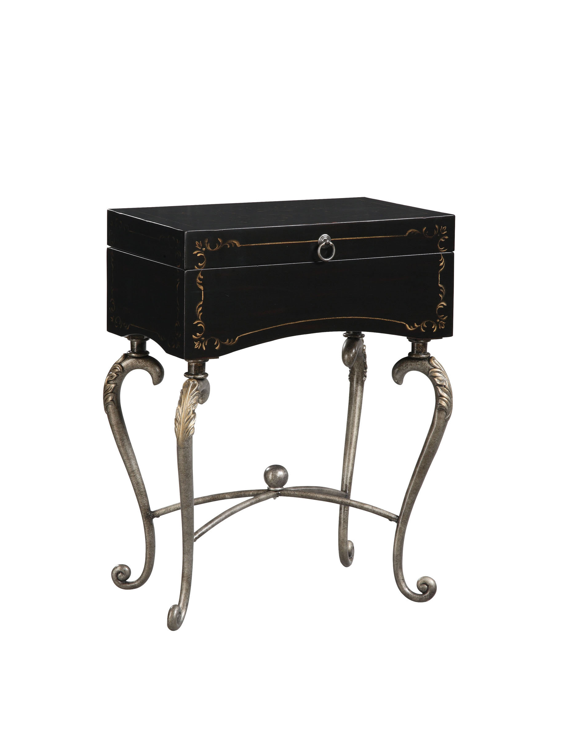 Powell Masterpiece Antique Black End Table Wayfair