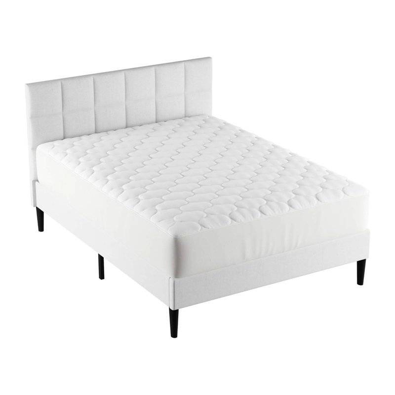 Couvre-matelas hypoallergénique Quiroz - Protège-lit à jupe respirante, Simple