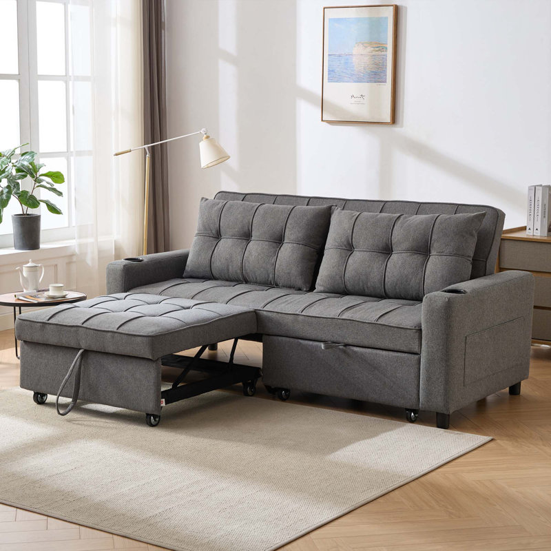 Azrien 73.3cm W Linen Sofa Bed