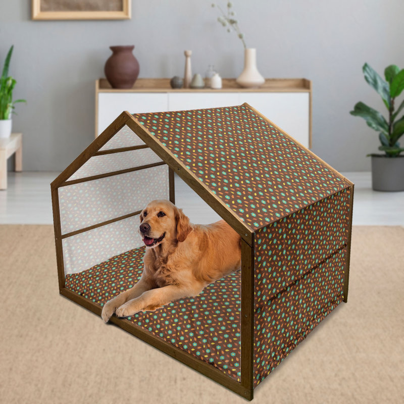 Niche pour chien en bois brun, H 50 po x l 35 po x P 41 po
