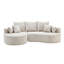106 po Canapé modulaire courbé en tissu 2 pièces avec méridienne pour le salon - doublure argent-1104169310
