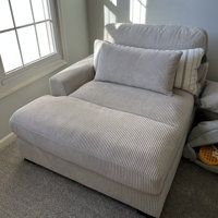 Ariee Upholstered Chaise Lounge Wade Logan Fabric: Light Gray Corduroy